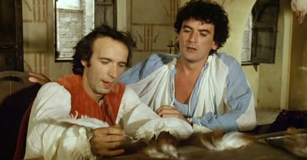 Roberto Benigni e Massimo Troisi in Non ci resta che piangere (1984)